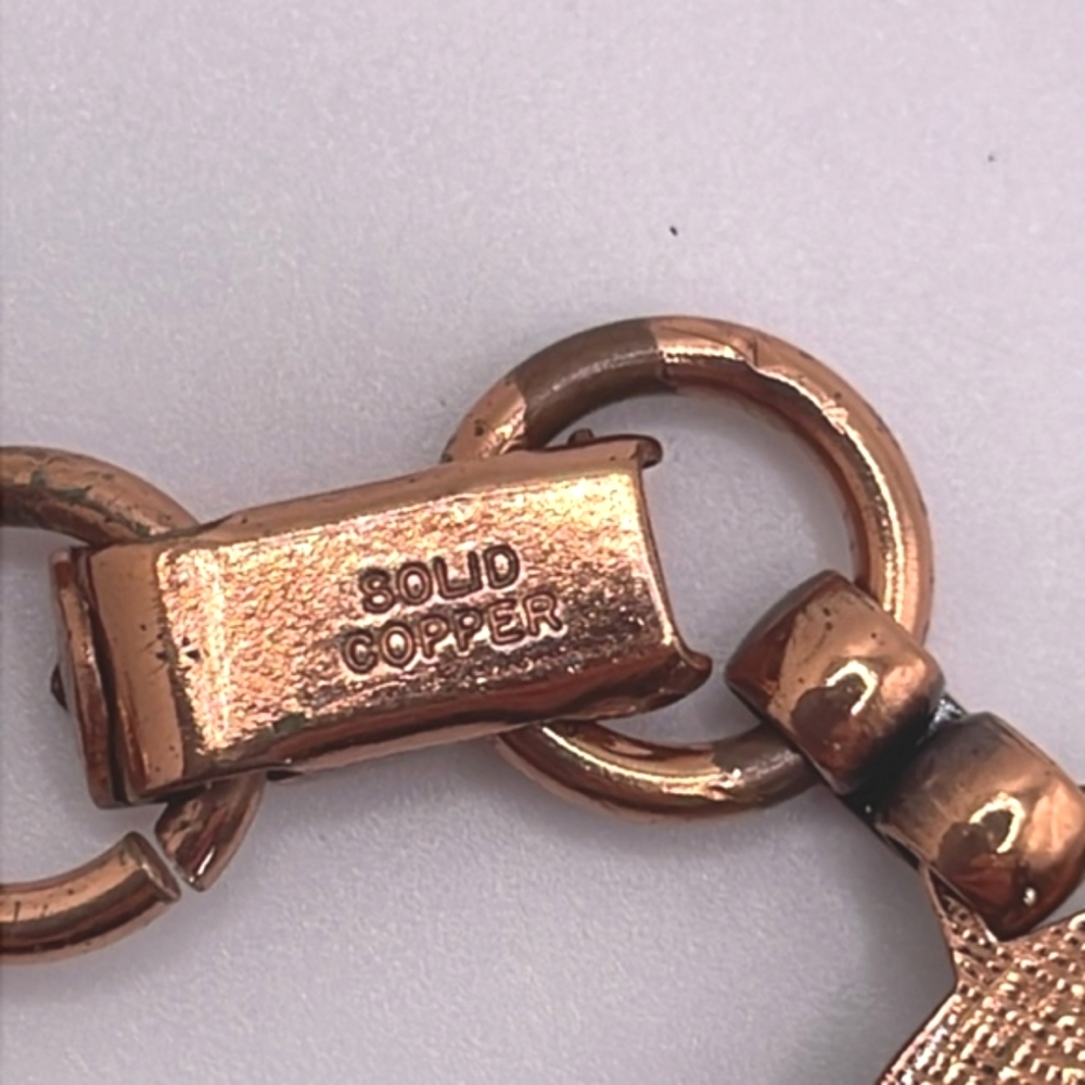 Solid Copper And Simulated Turquoise Southwestern… - image 4